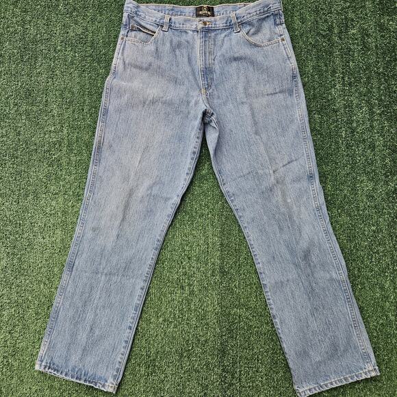 Red Head Jeans Mens 38 x 32 Light Wash Distressed Pockets Classic 100% Cotton - Picture 1 of 14